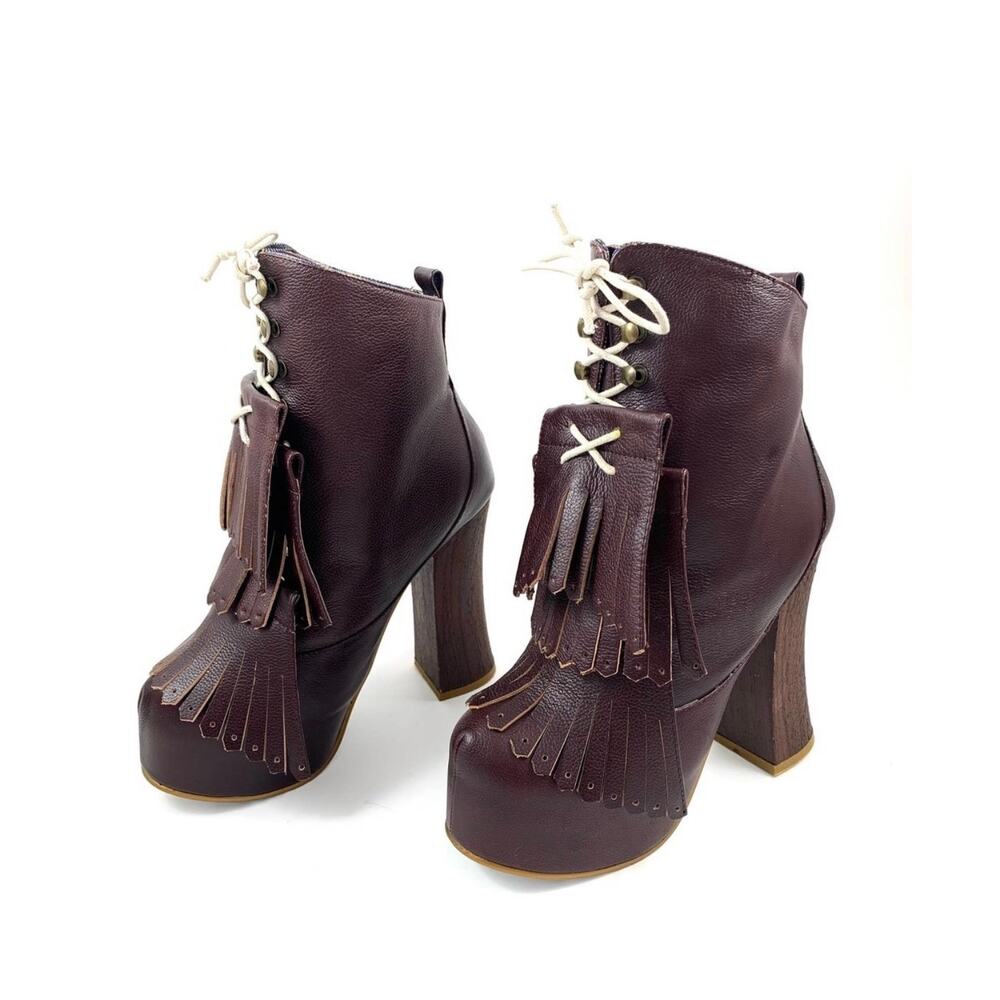 Brand new 2012 super platform brown leather Mary Jane tassel boots - Picture 13 of 15